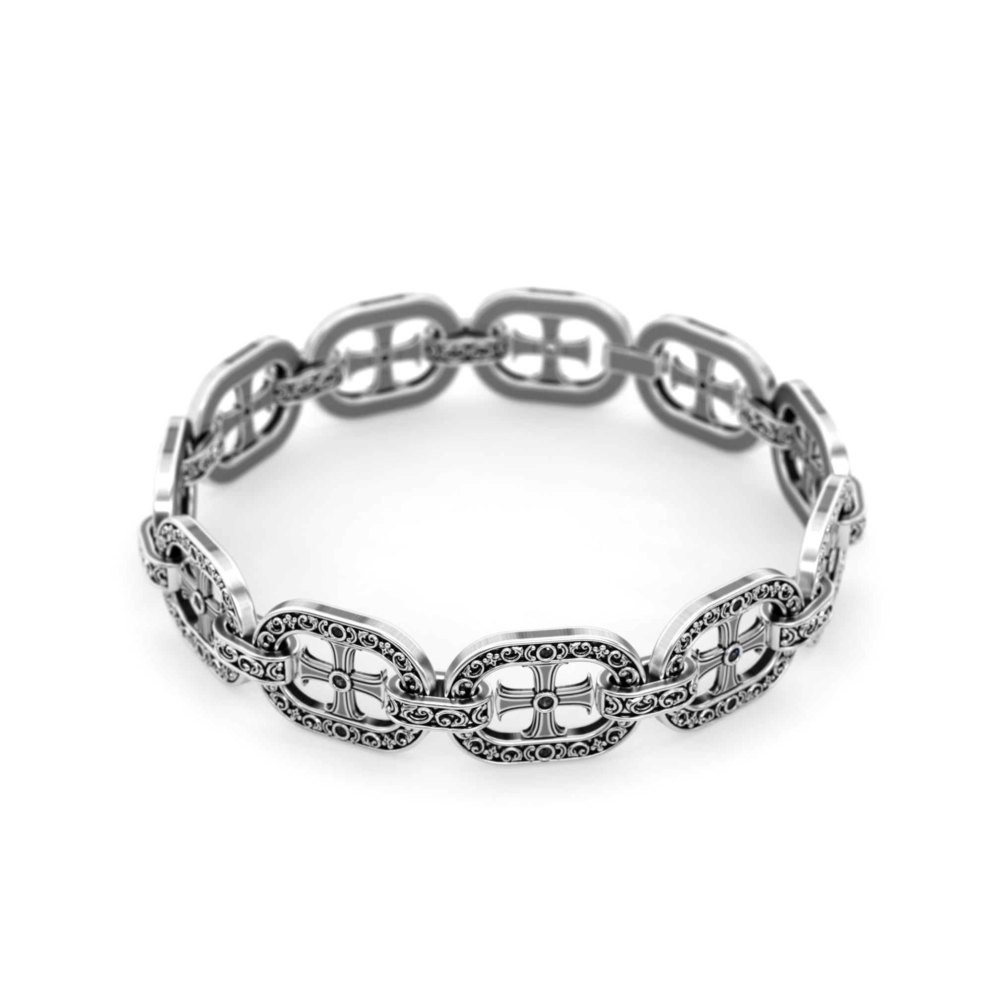 Stauros Sterling Silver Wide Bracelet