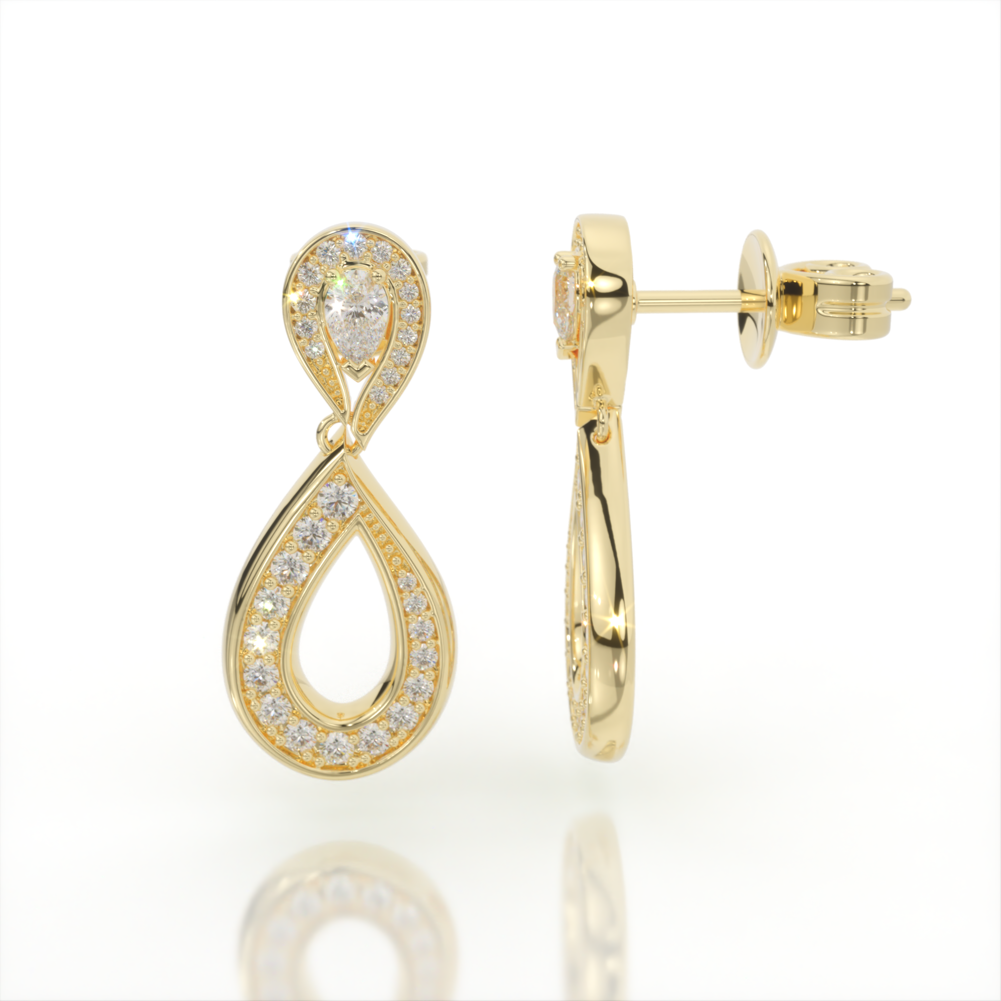 Prometheus Golden Teardrop Earrings