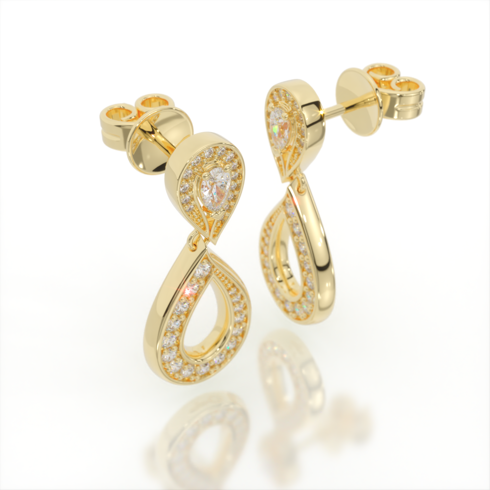 Prometheus Golden Teardrop Earrings