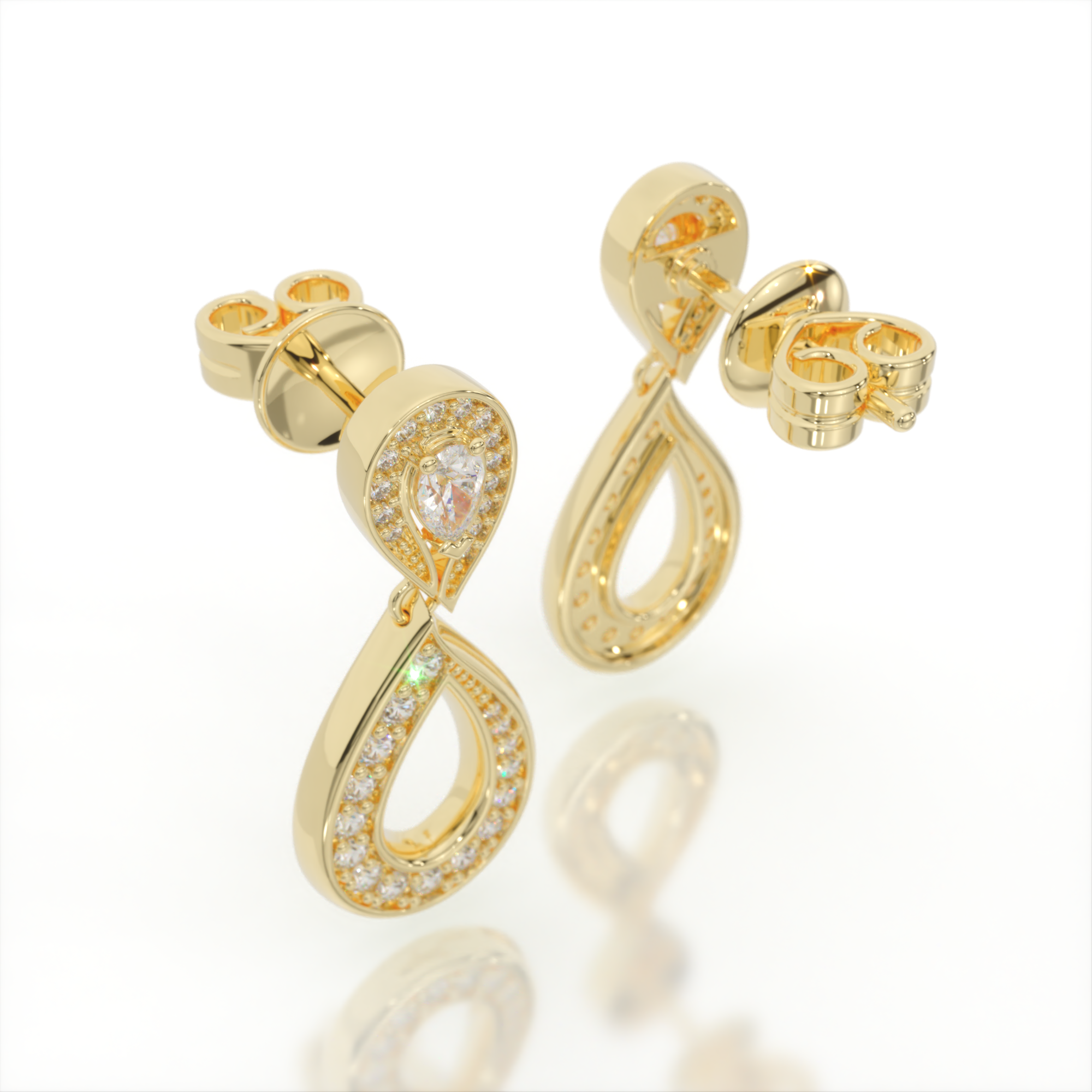 Prometheus Golden Teardrop Earrings