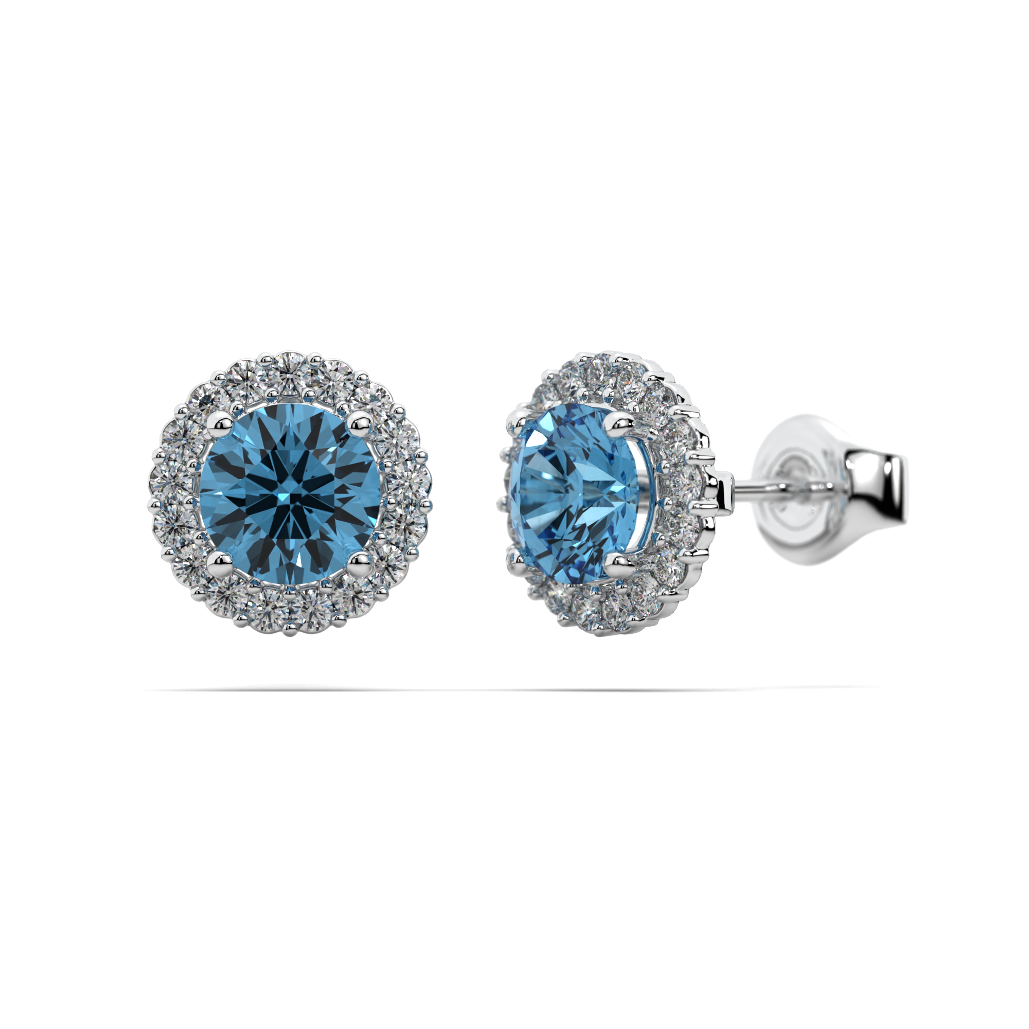 Oceanus Blue Topaz Stud Earrings