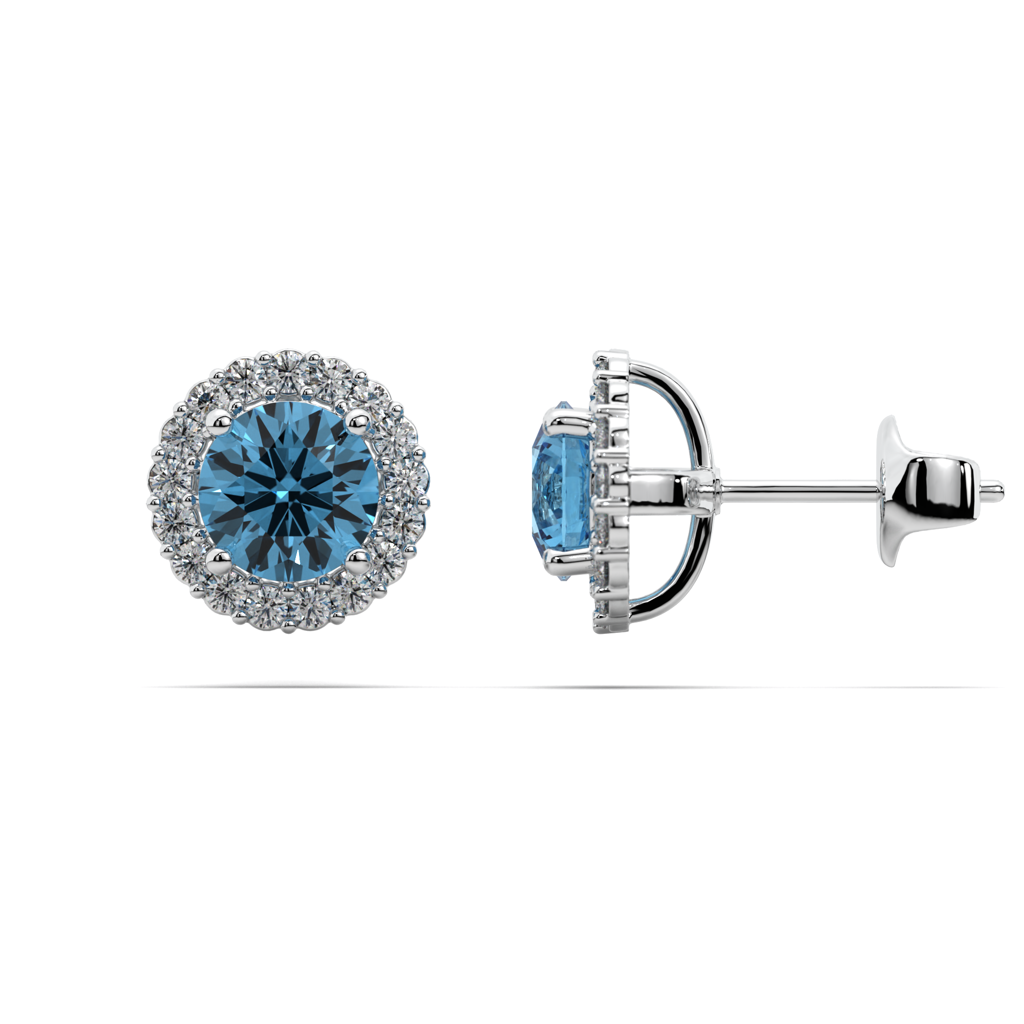 Oceanus Blue Topaz Stud Earrings
