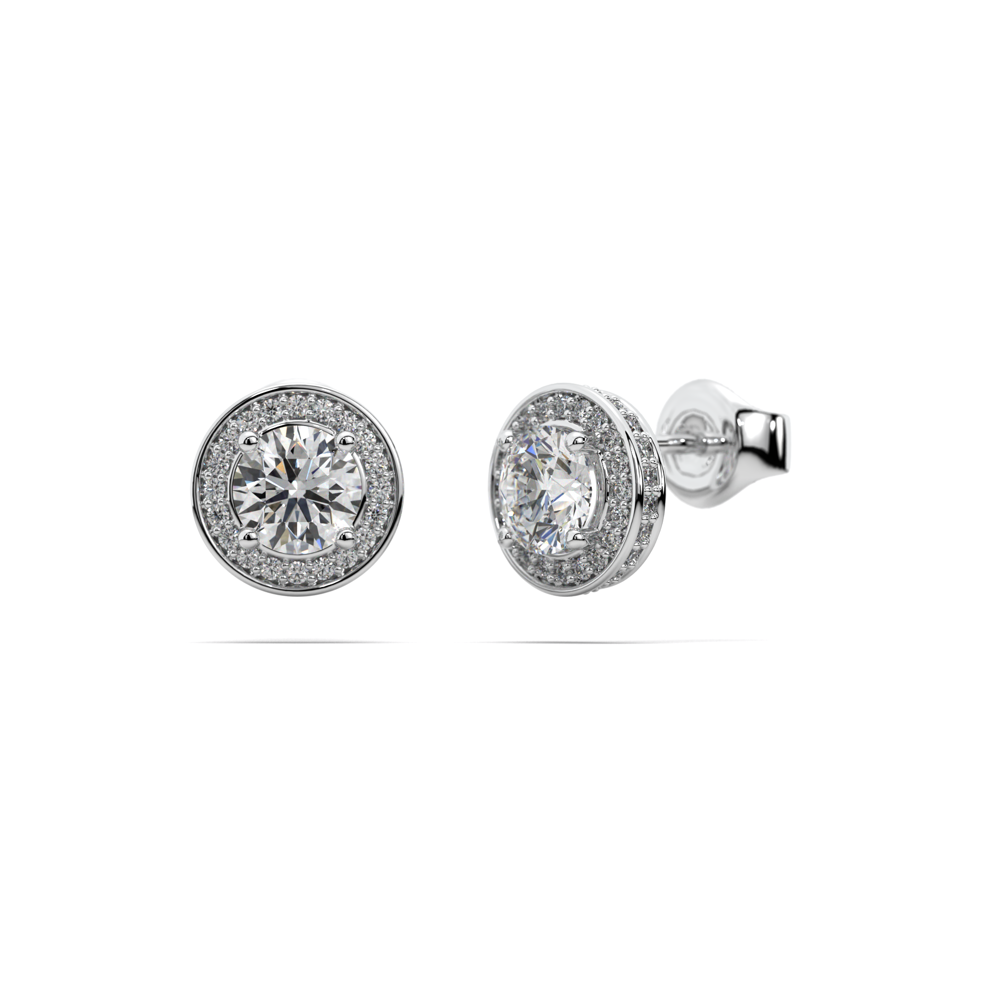 Hera Diamond Halo Earrings