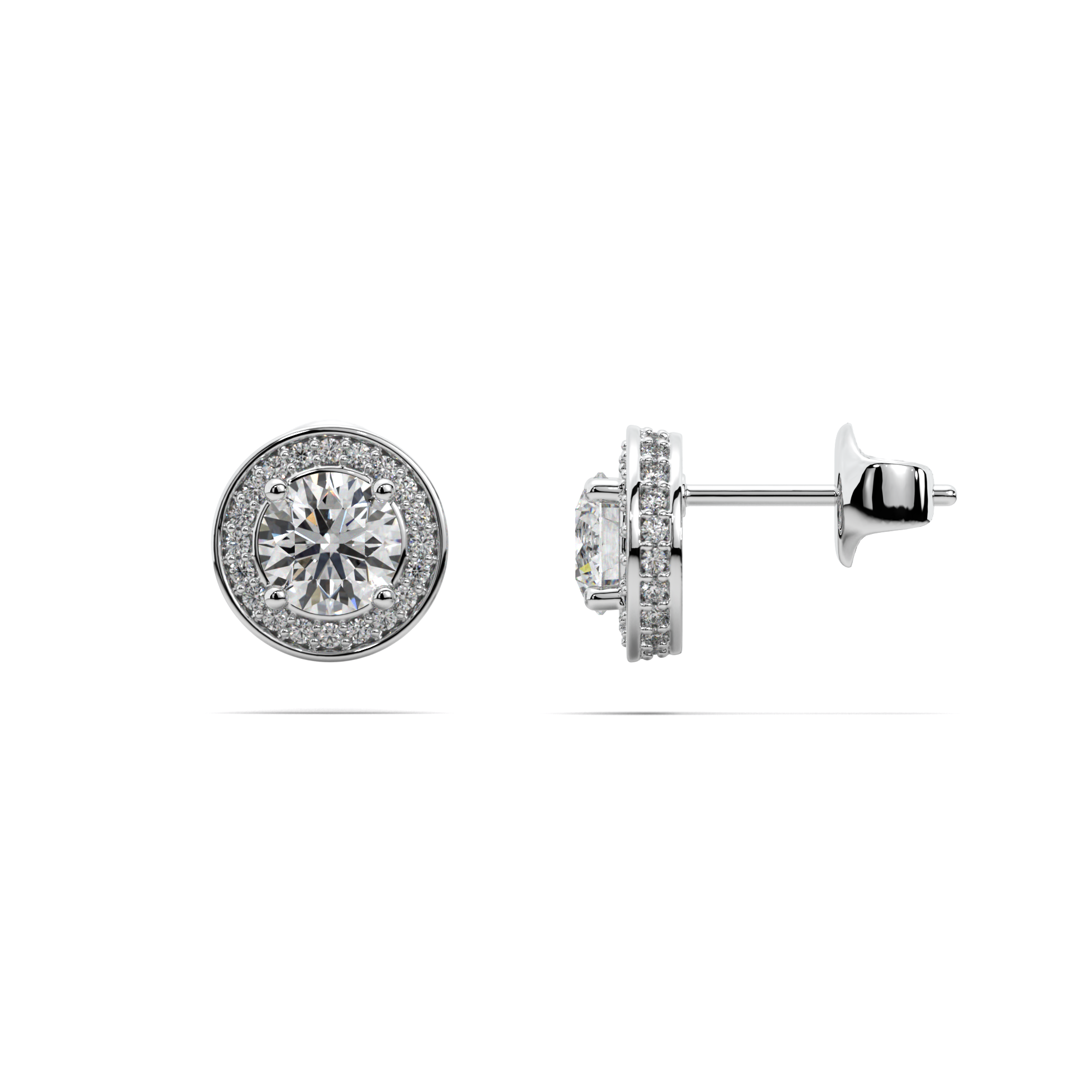 Hera Diamond Halo Earrings