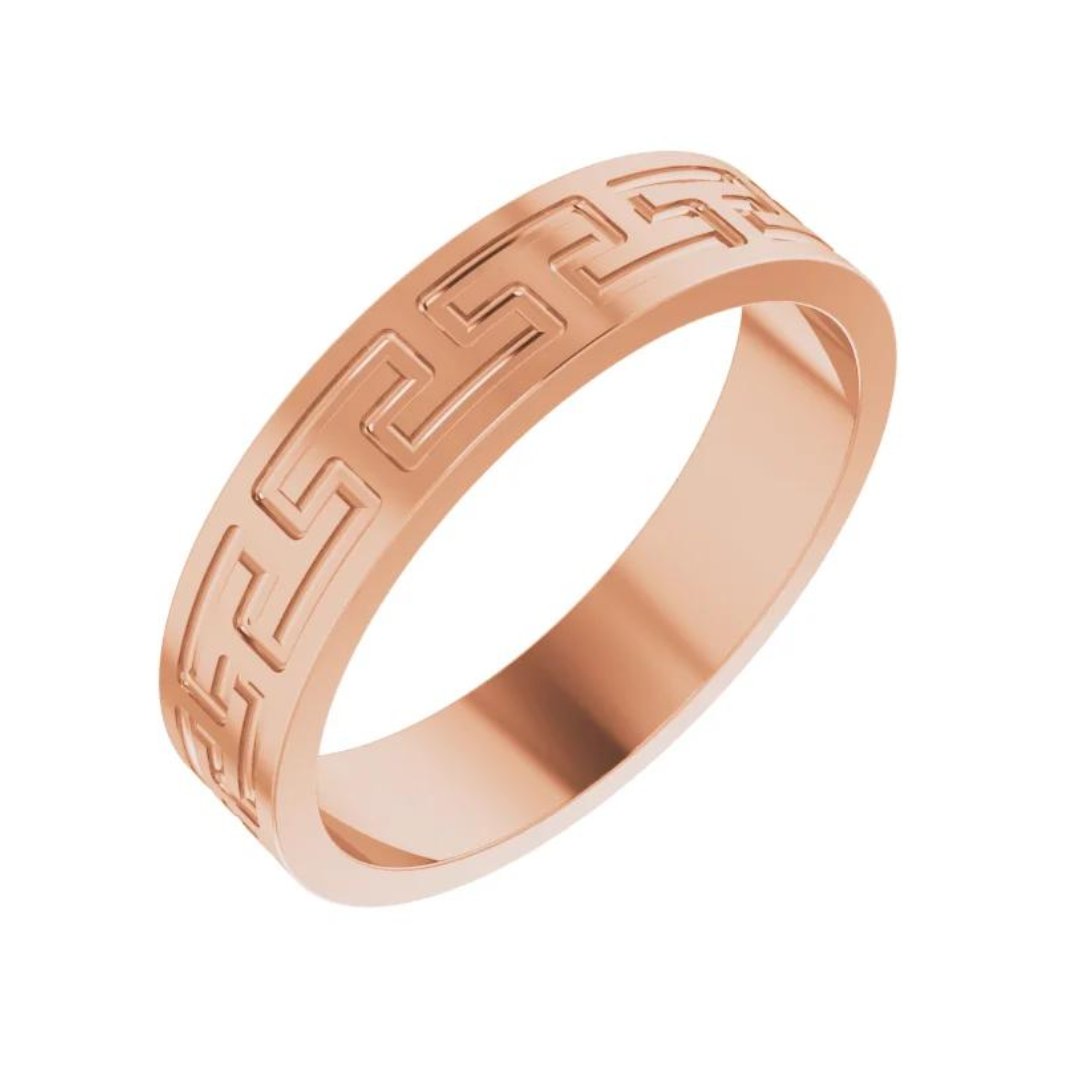 Greek Keys Golden Ring