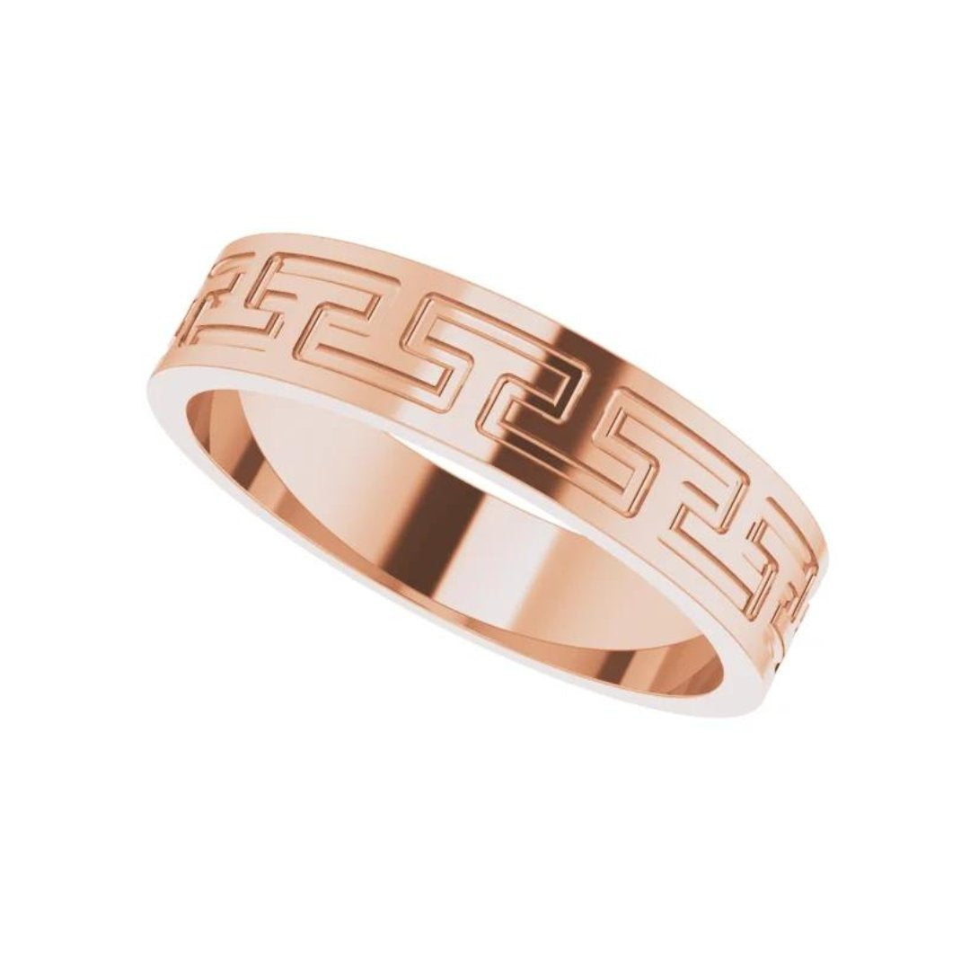 Greek Keys Golden Ring
