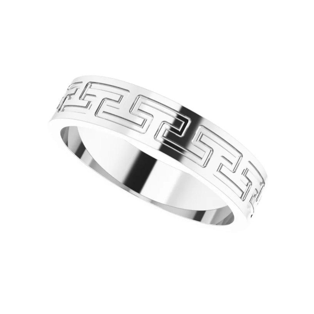 Greek Keys Golden Ring
