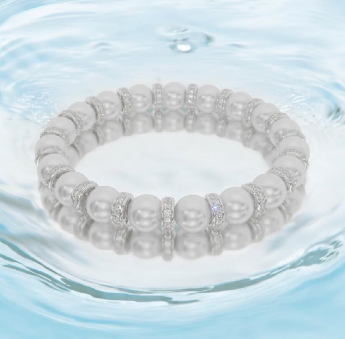 Oceanid's Grace Diamond and Pearl Bracelet