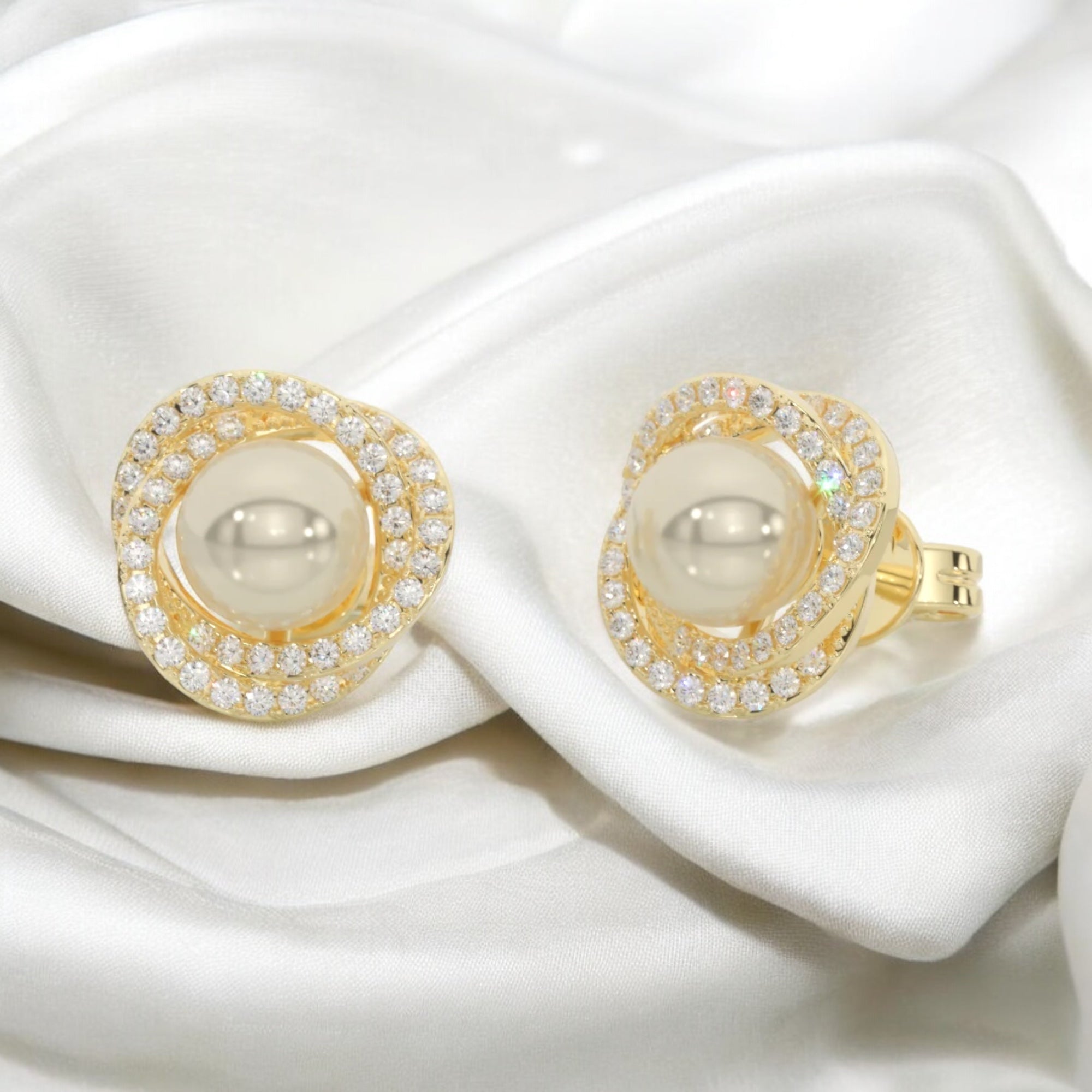 Calypso Diamond and Pearl Earrings