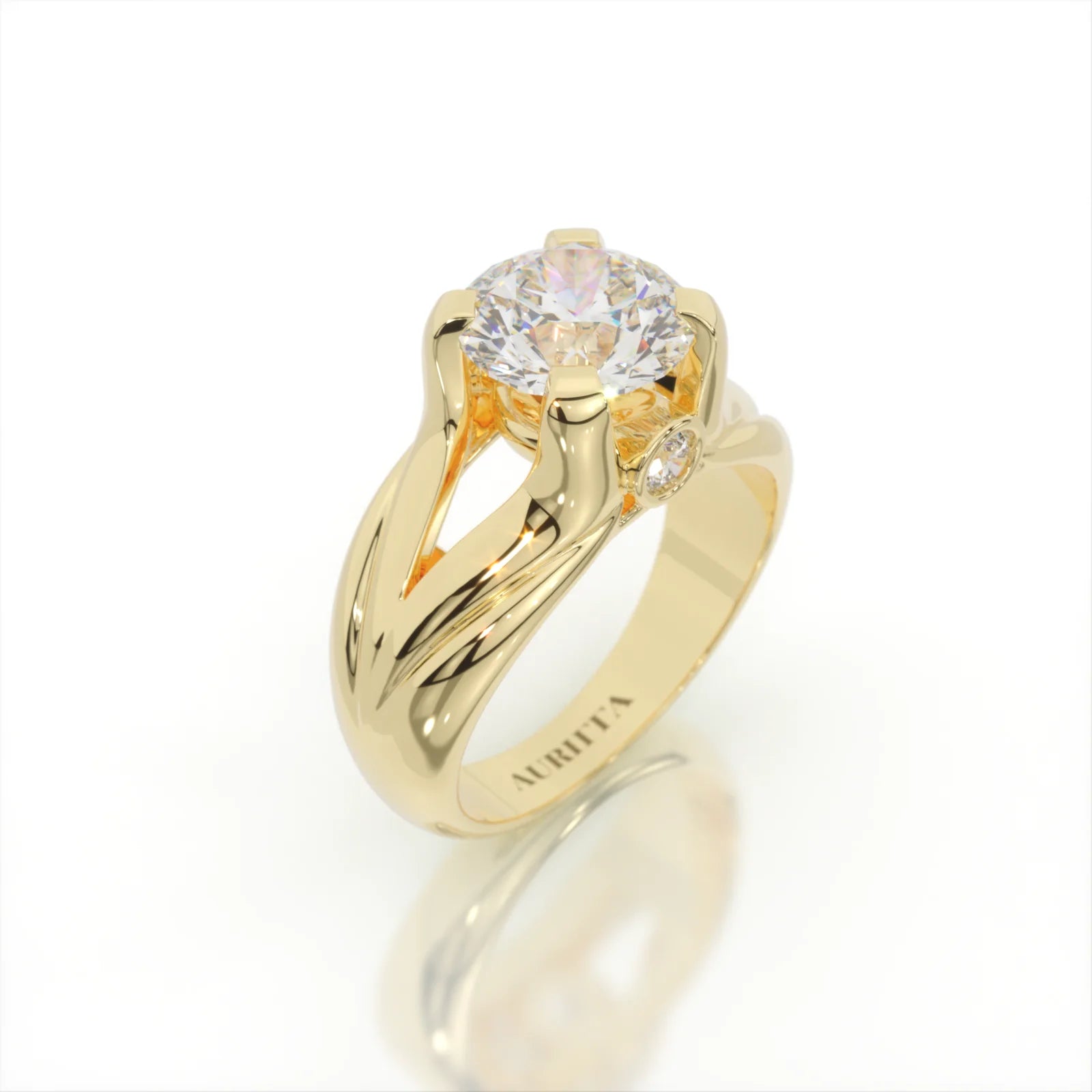 Aphrodite's Embrace Solitaire Ring