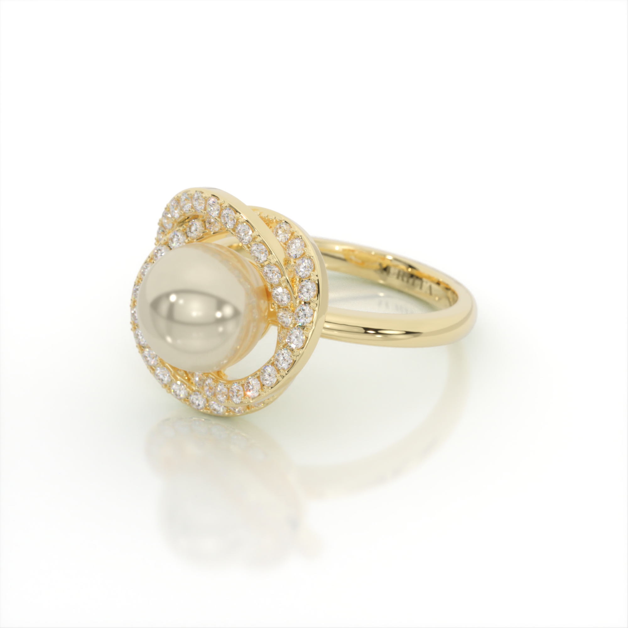 Oceanus Orbit Pearl and Diamond Ring