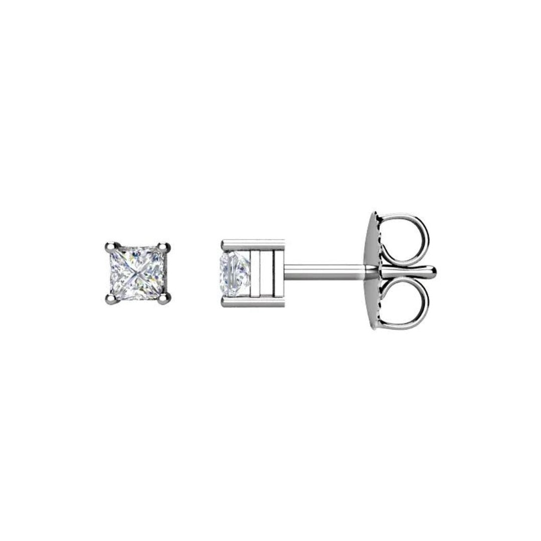 Athena Princess Cut Diamond Earrings