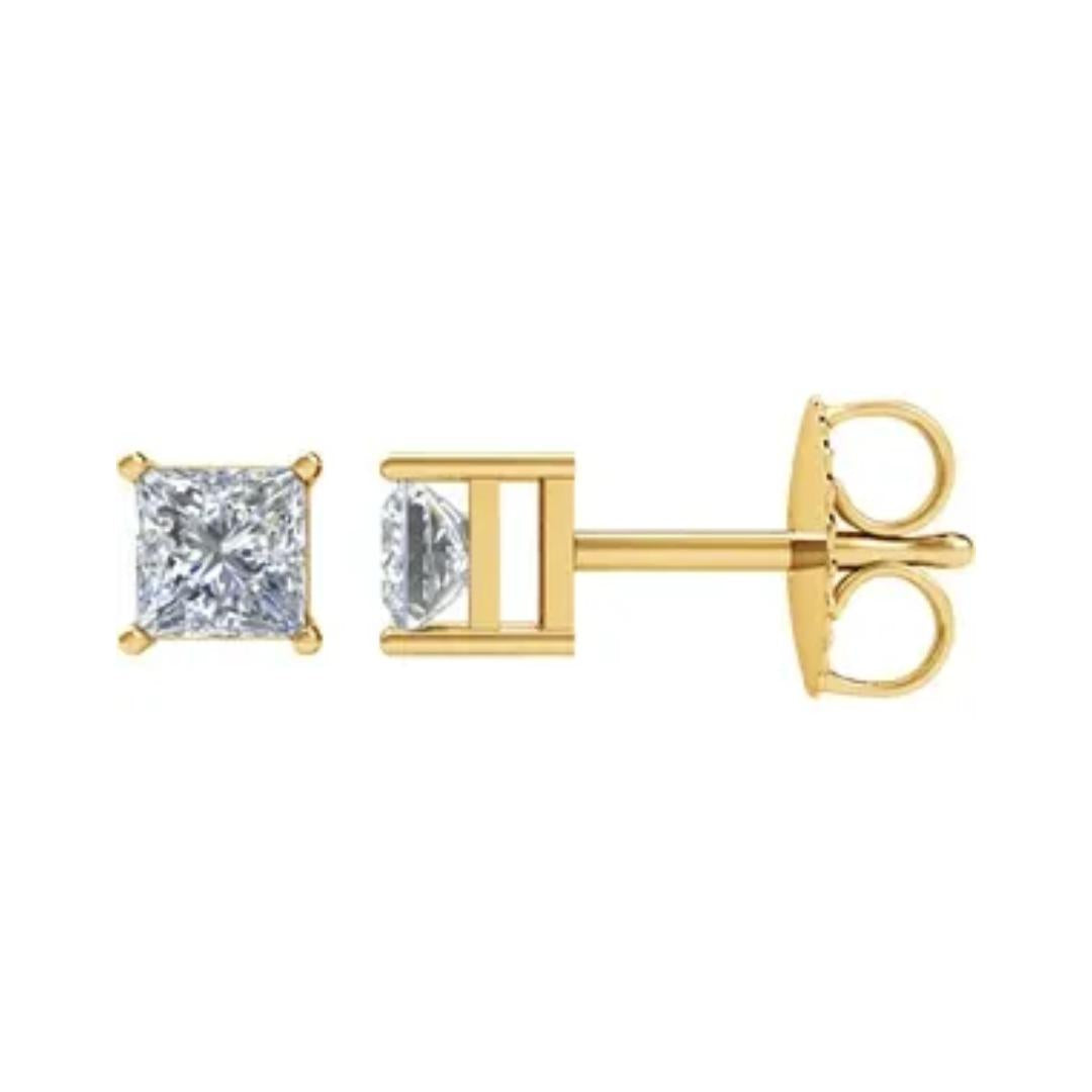 Athena Princess Cut Diamond Earrings