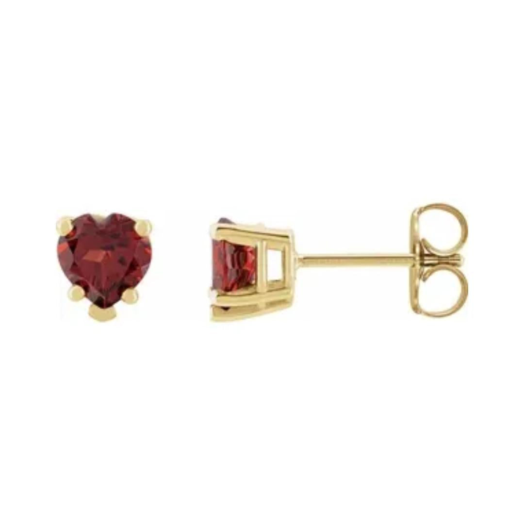 Eros Garnet Heart Earrings