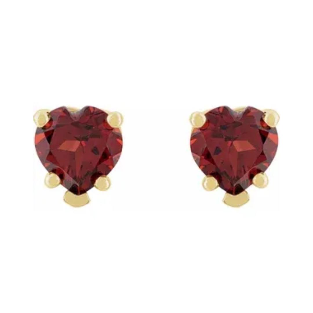 Eros Garnet Heart Earrings