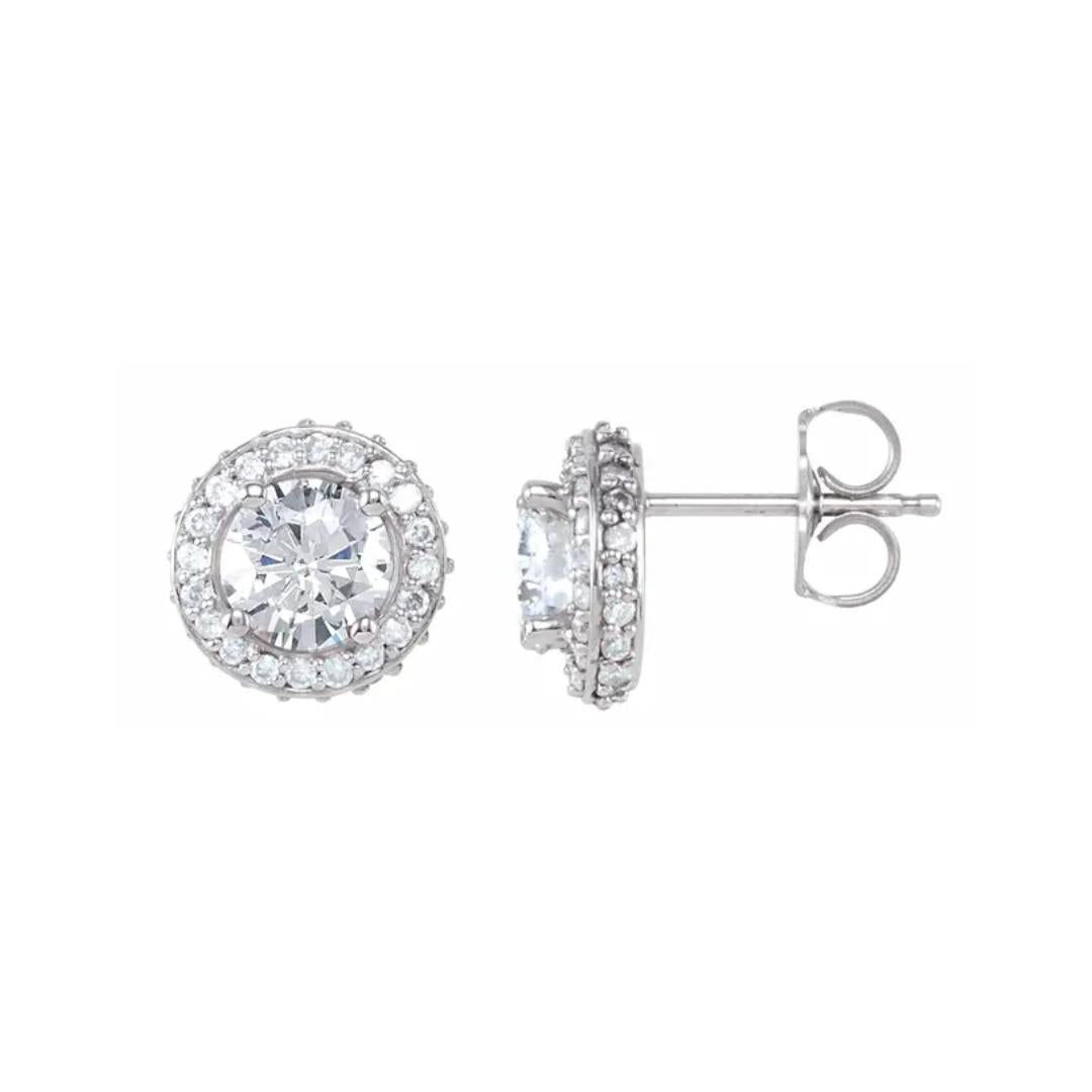 Hera Diamond Halo Earrings