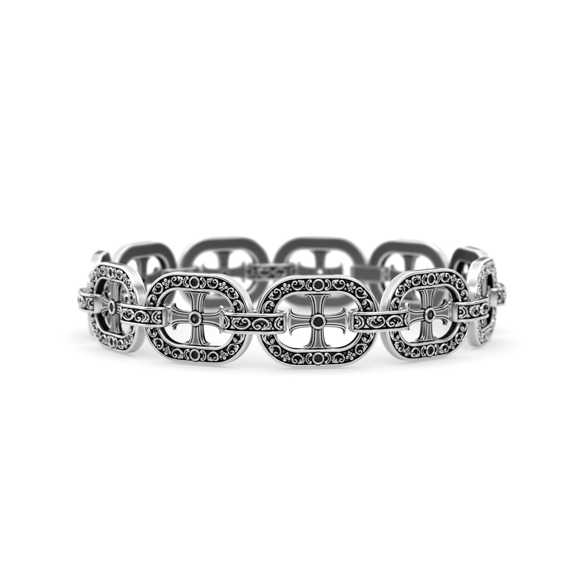 Stauros Sterling Silver Wide Bracelet