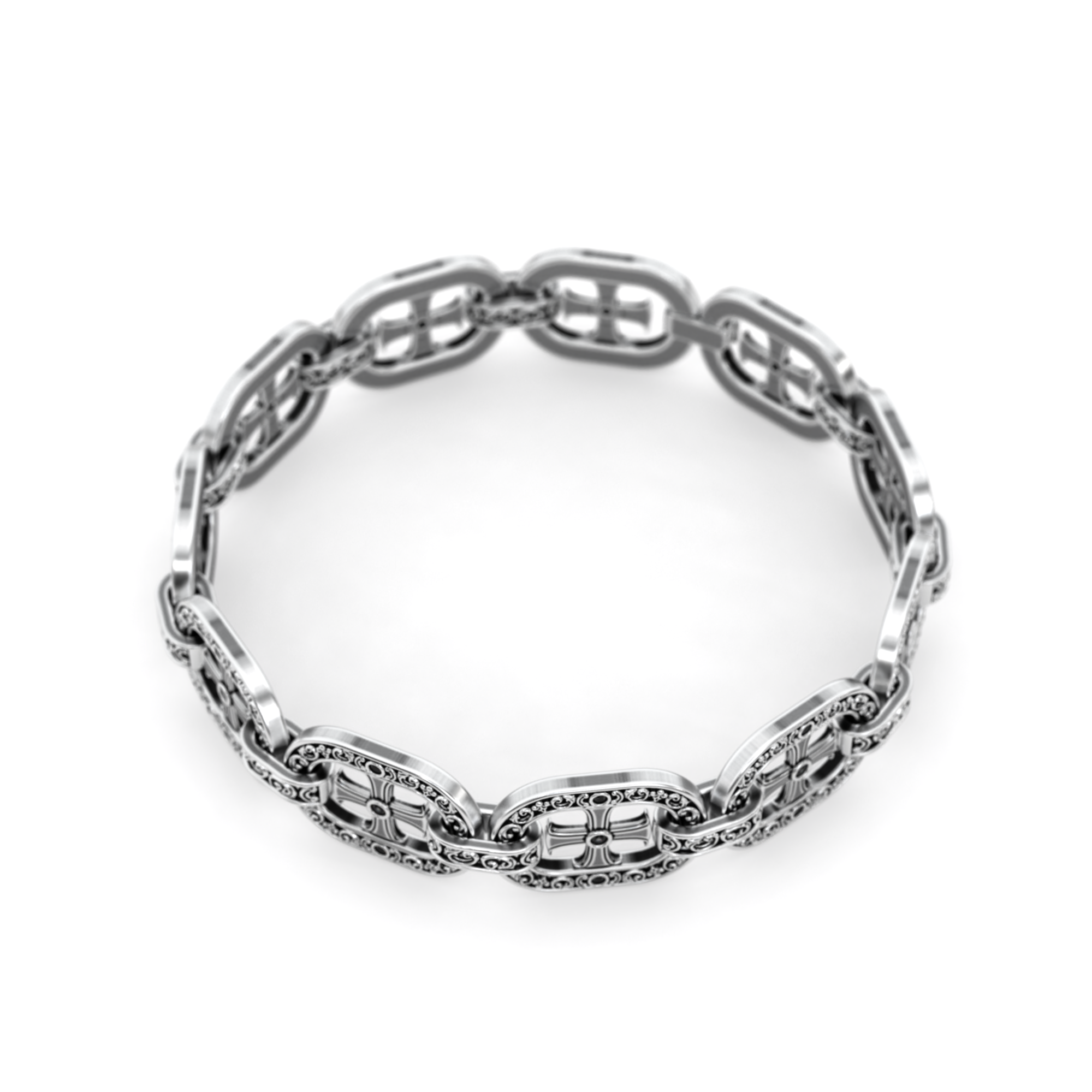 Stauros Sterling Silver Wide Bracelet