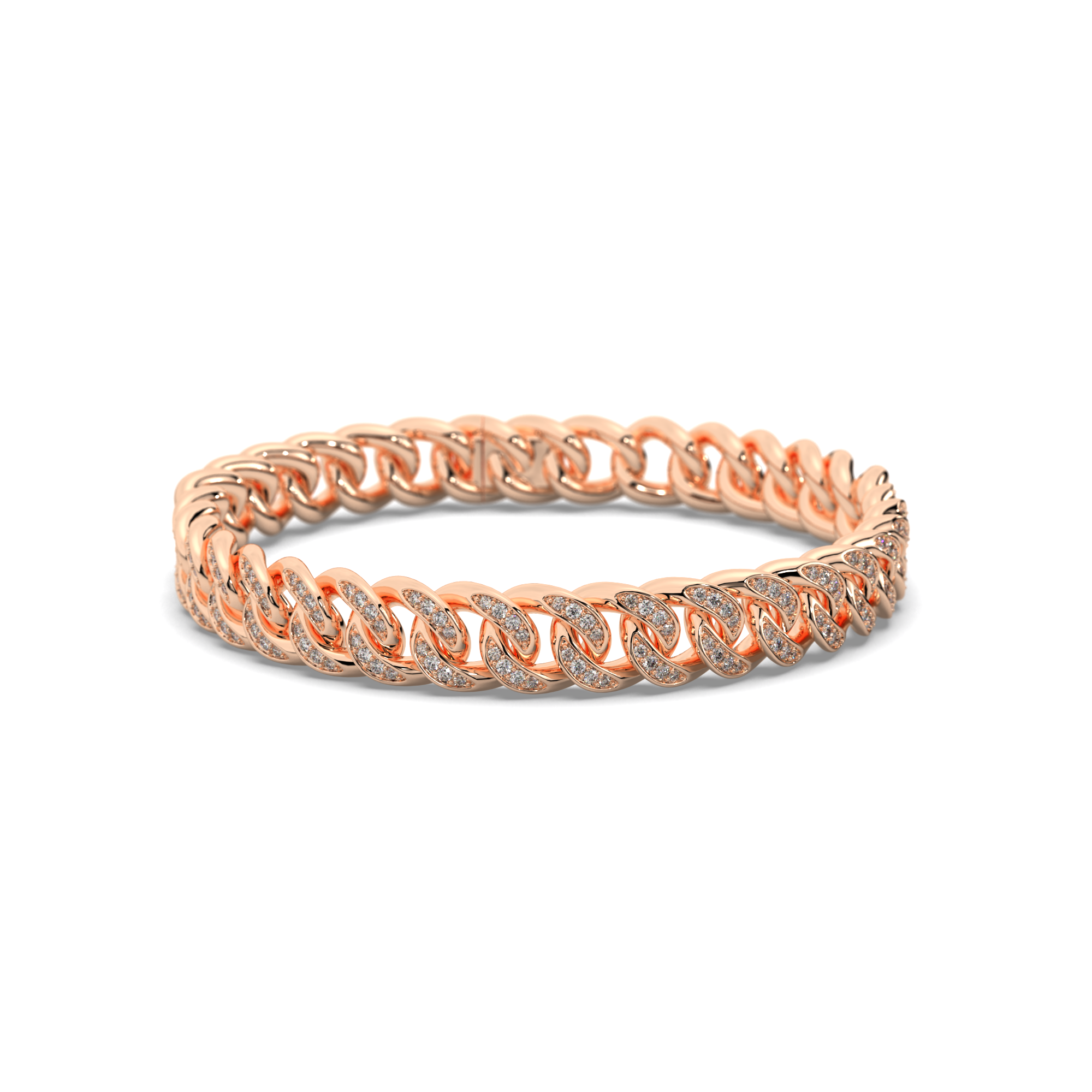 Olympic Curb Link Diamond and Gold Bracelet