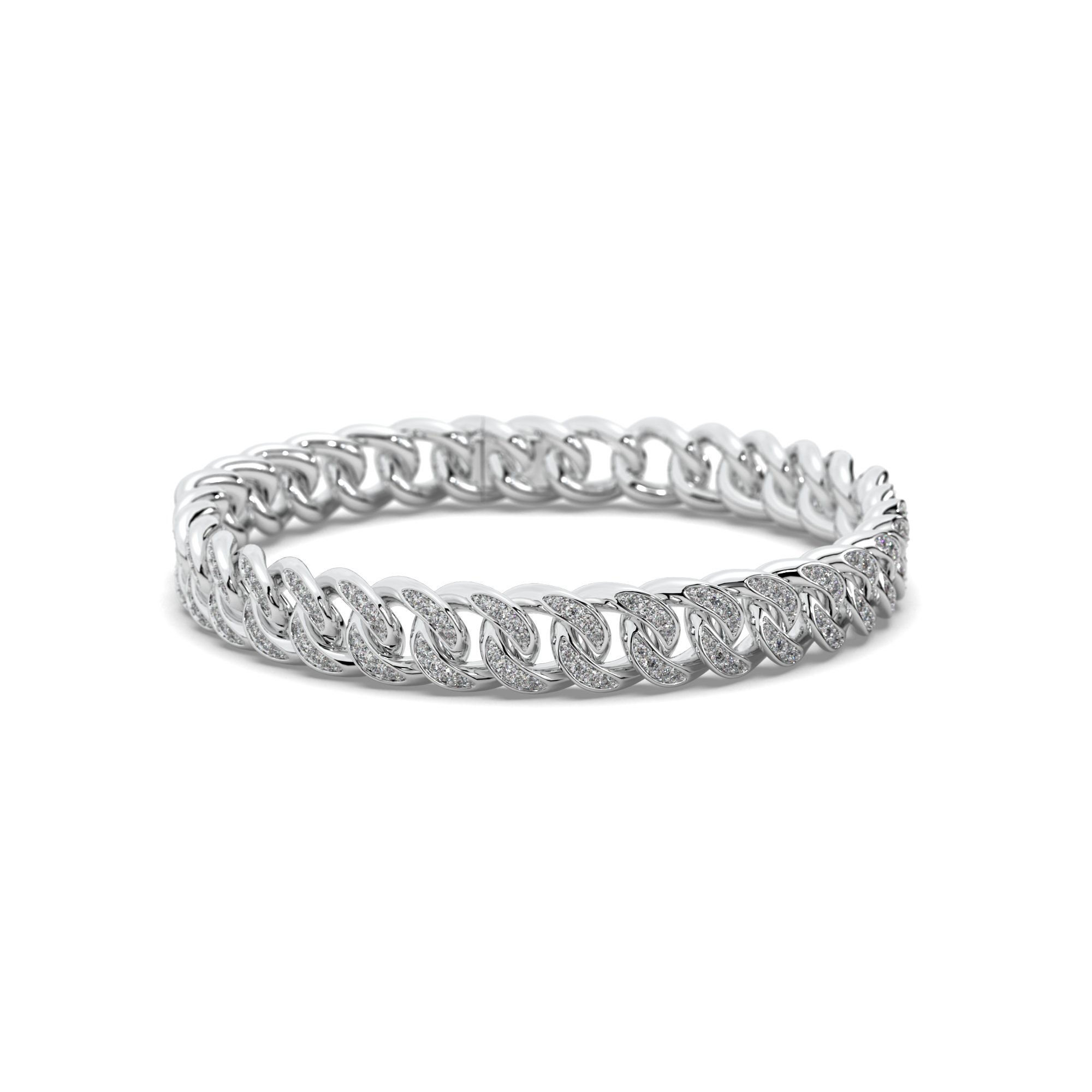 Olympic Curb Link Diamond and Gold Bracelet