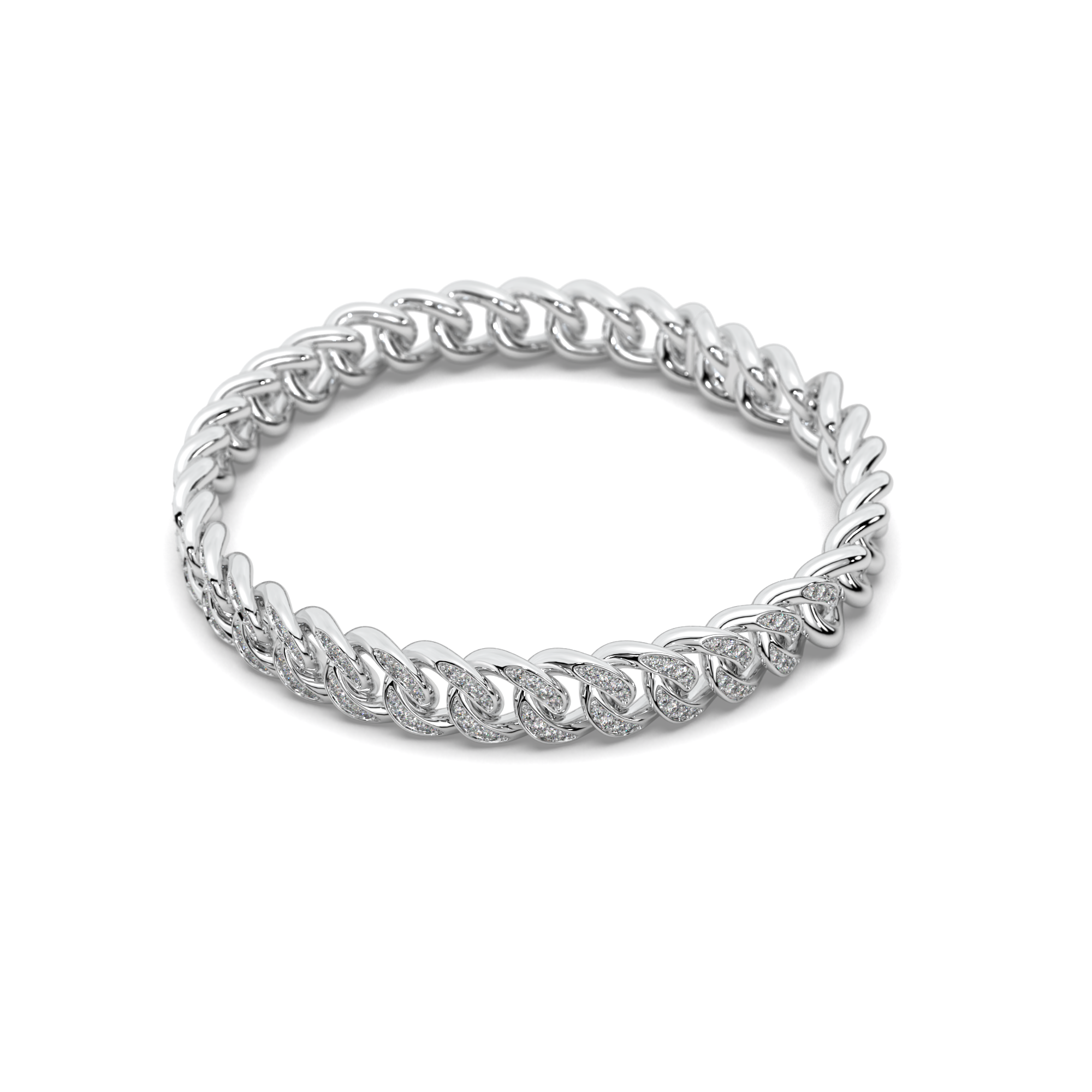 Olympic Curb Link Diamond and Gold Bracelet