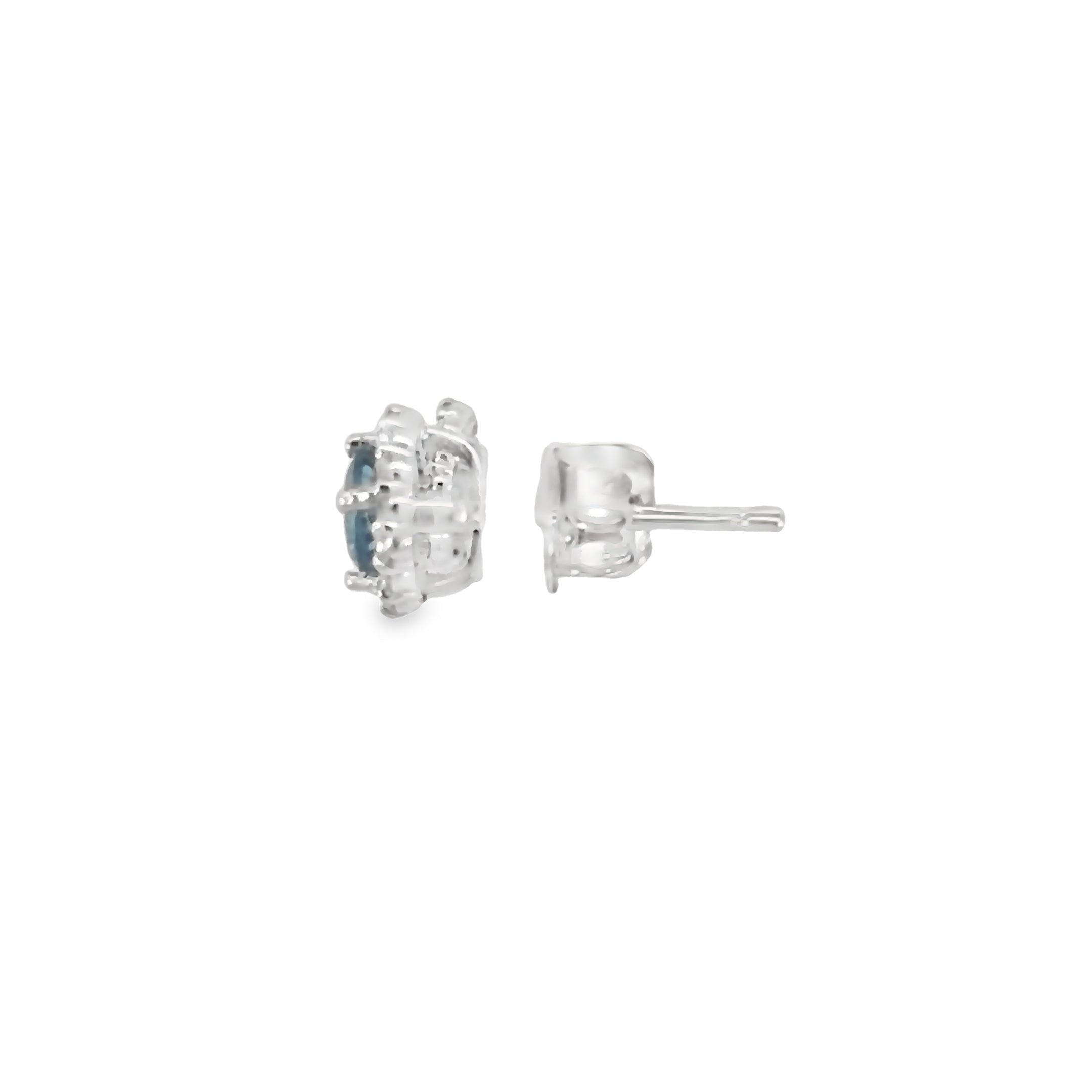 Oceanus Blue Topaz Stud Earrings