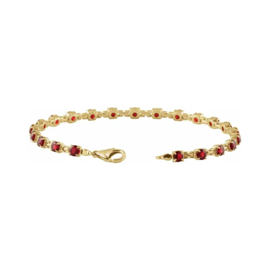 Red Garnet Gemstone Bracelet