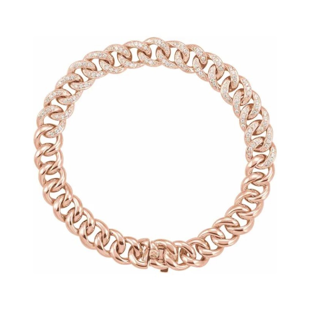 Olympic Curb Link Diamond and Gold Bracelet