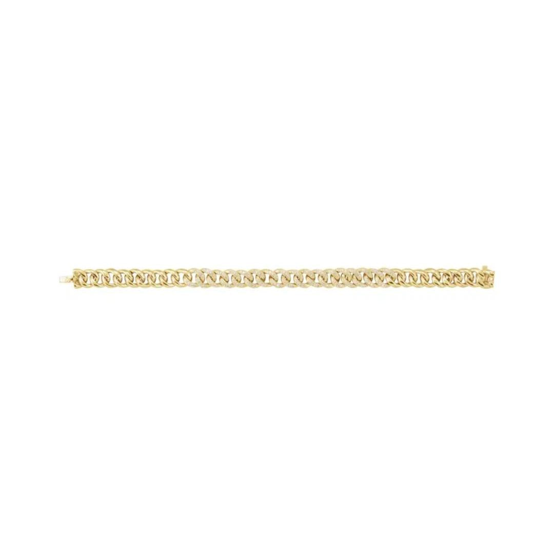 Olympic Curb Link Diamond and Gold Bracelet