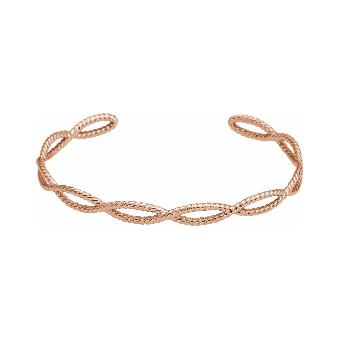 Grecian Rope Gold Cuff Bracelet