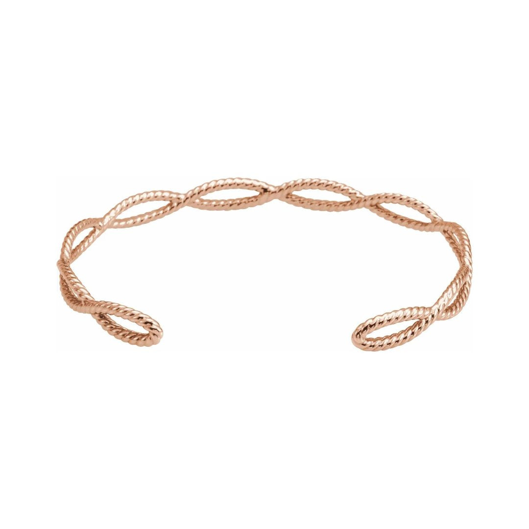 Grecian Rope Gold Cuff Bracelet