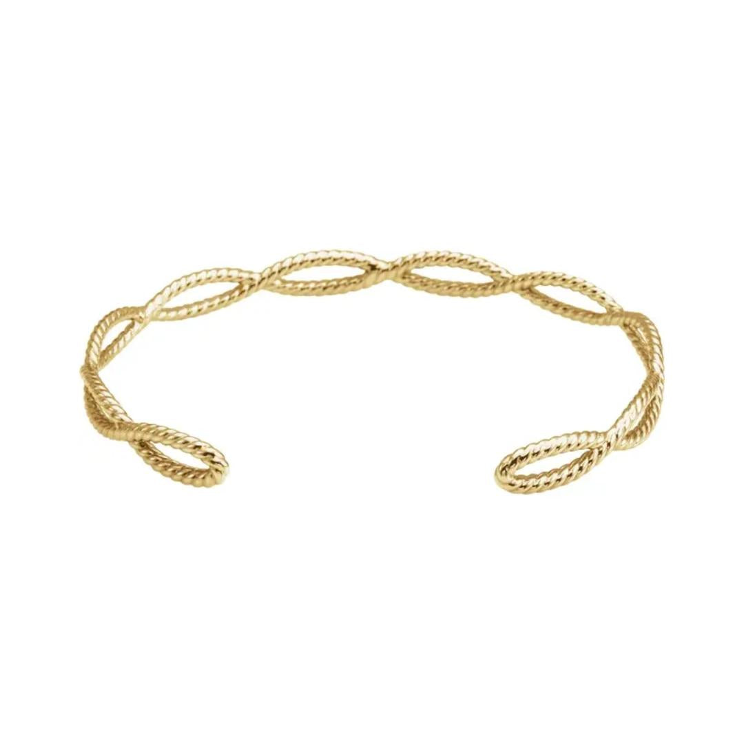 Grecian Rope Gold Cuff Bracelet