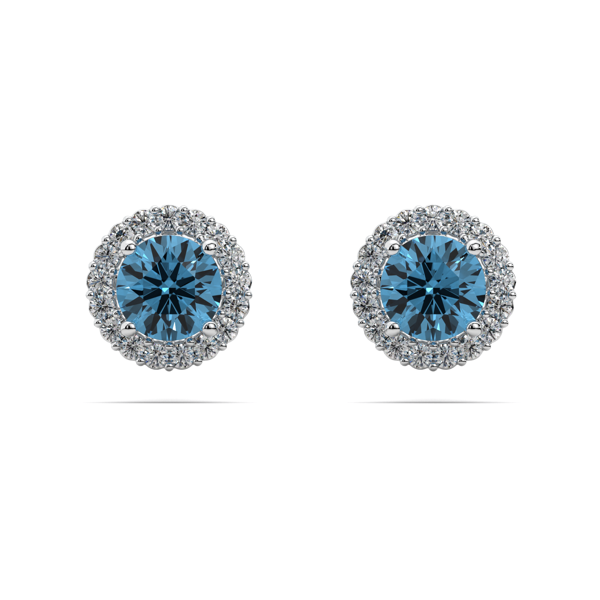 Oceanus Blue Topaz Stud Earrings