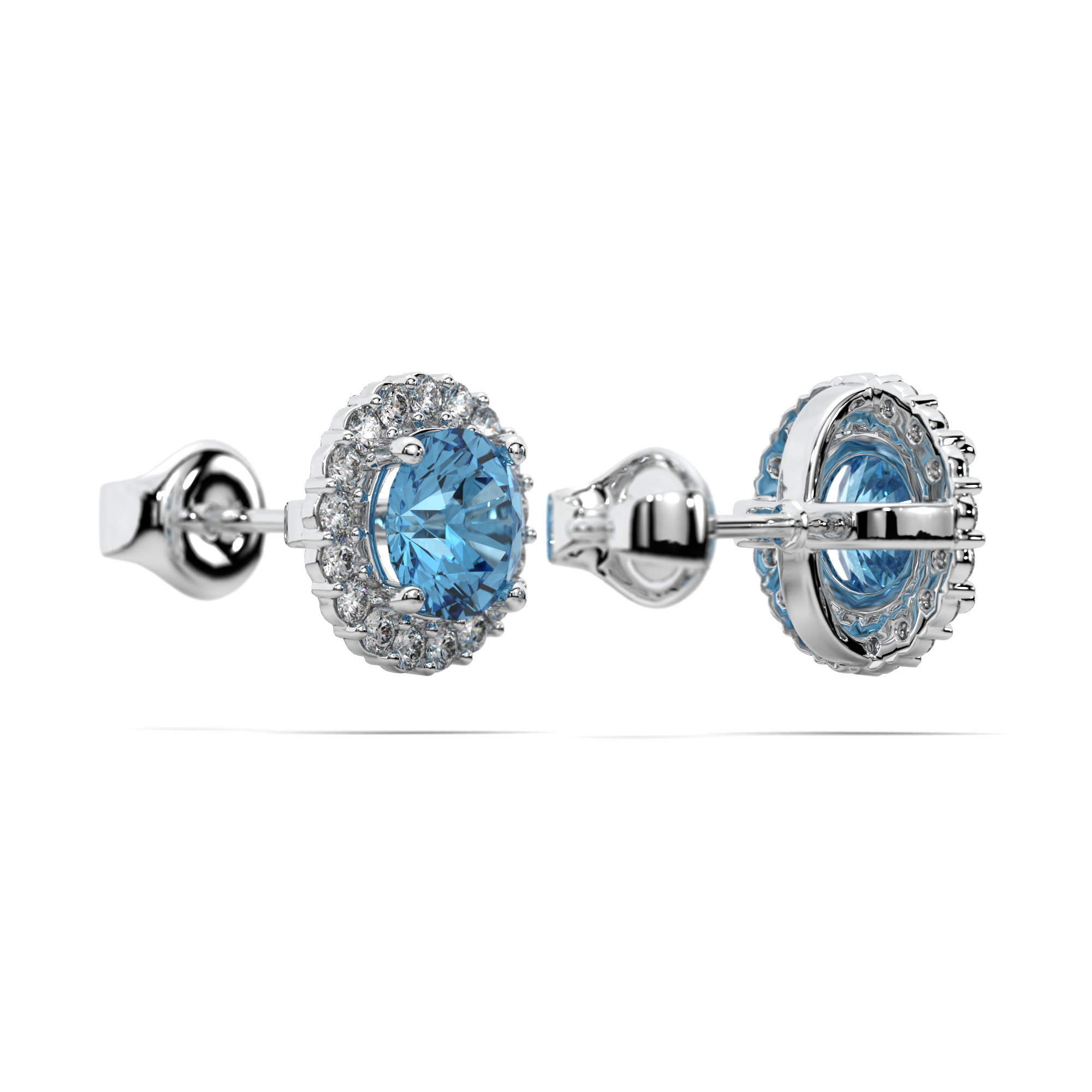 Oceanus Blue Topaz Stud Earrings