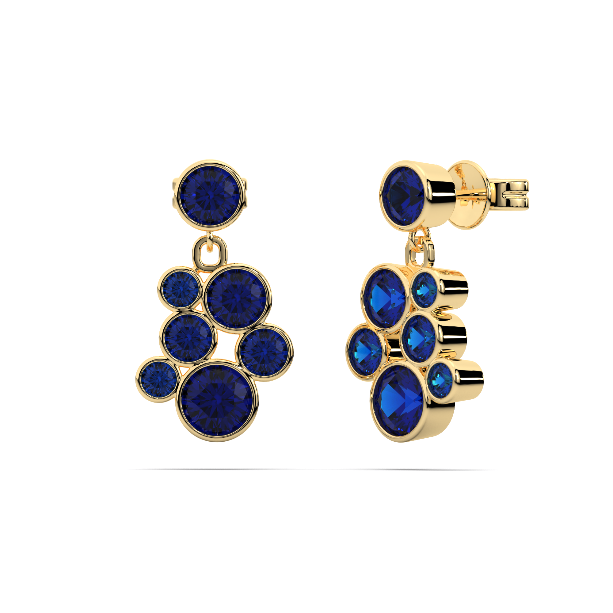 Circles of the Cosmos Sapphire Earrings