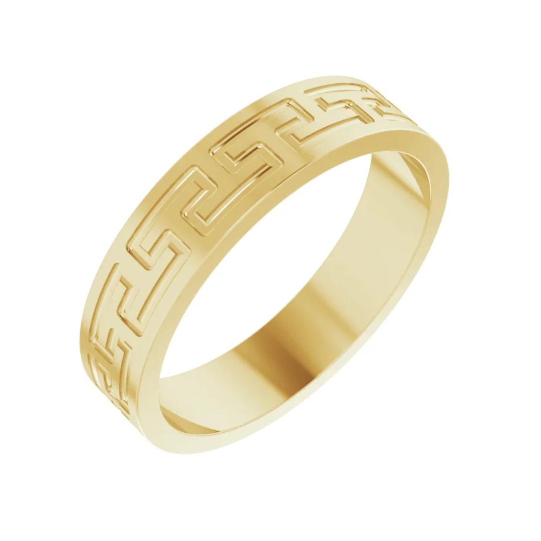 Greek Keys Ring in 18K Yellow Gold