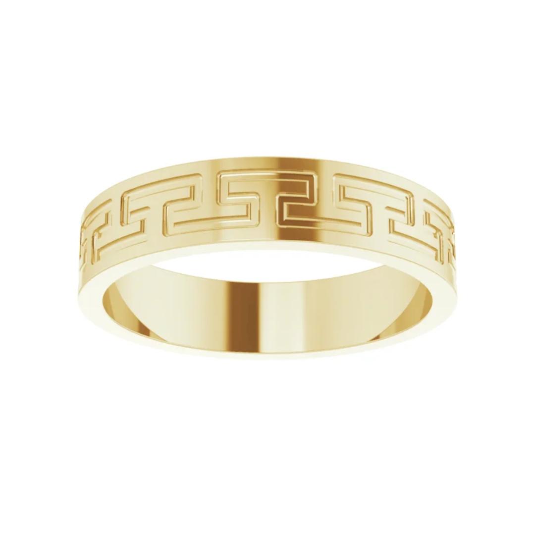 Greek Keys Ring in 18K Yellow Gold