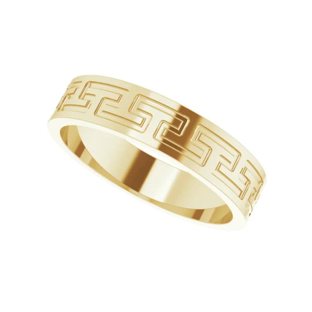 Greek Keys Ring in 18K Yellow Gold