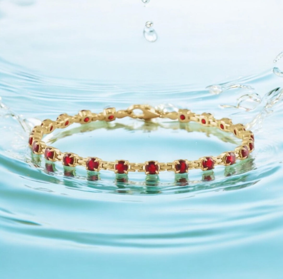 Red Garnet Gemstone Bracelet