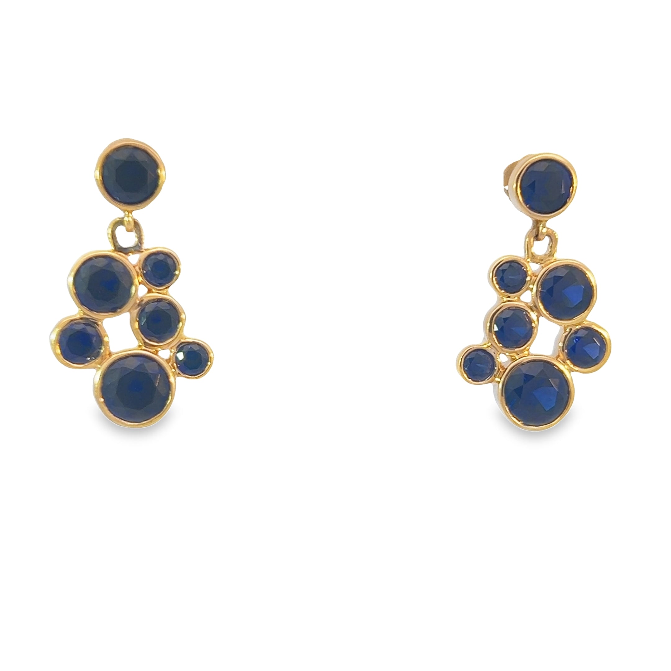 Okeanós Blue Sapphire Cluster Earrings