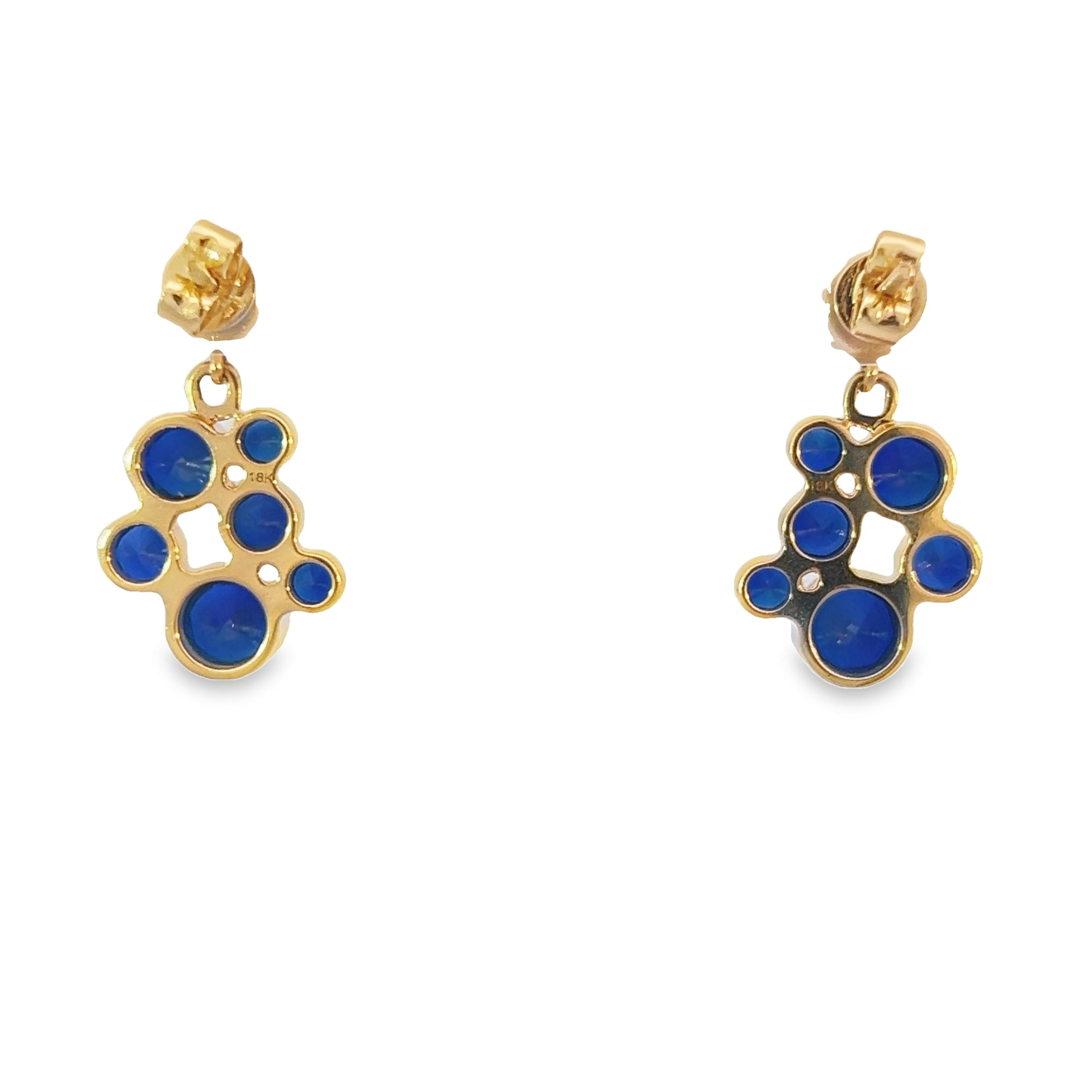 Okeanós Blue Sapphire Cluster Earrings