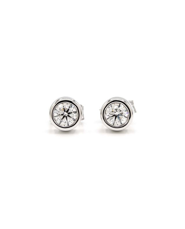 Celestial Halo Bezel Stud Earrings