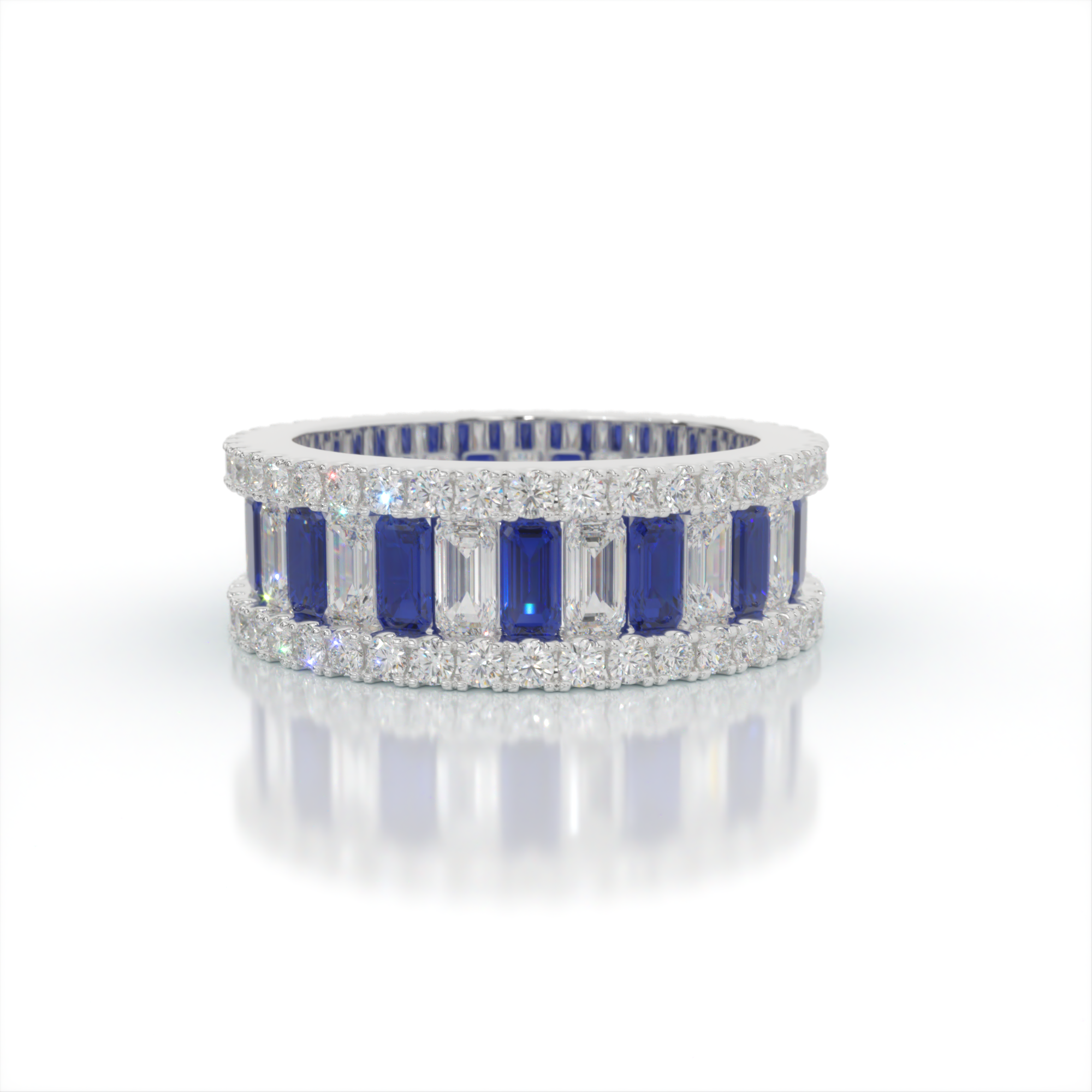 Siren's Call Diamond and Sapphire Eternity Ring