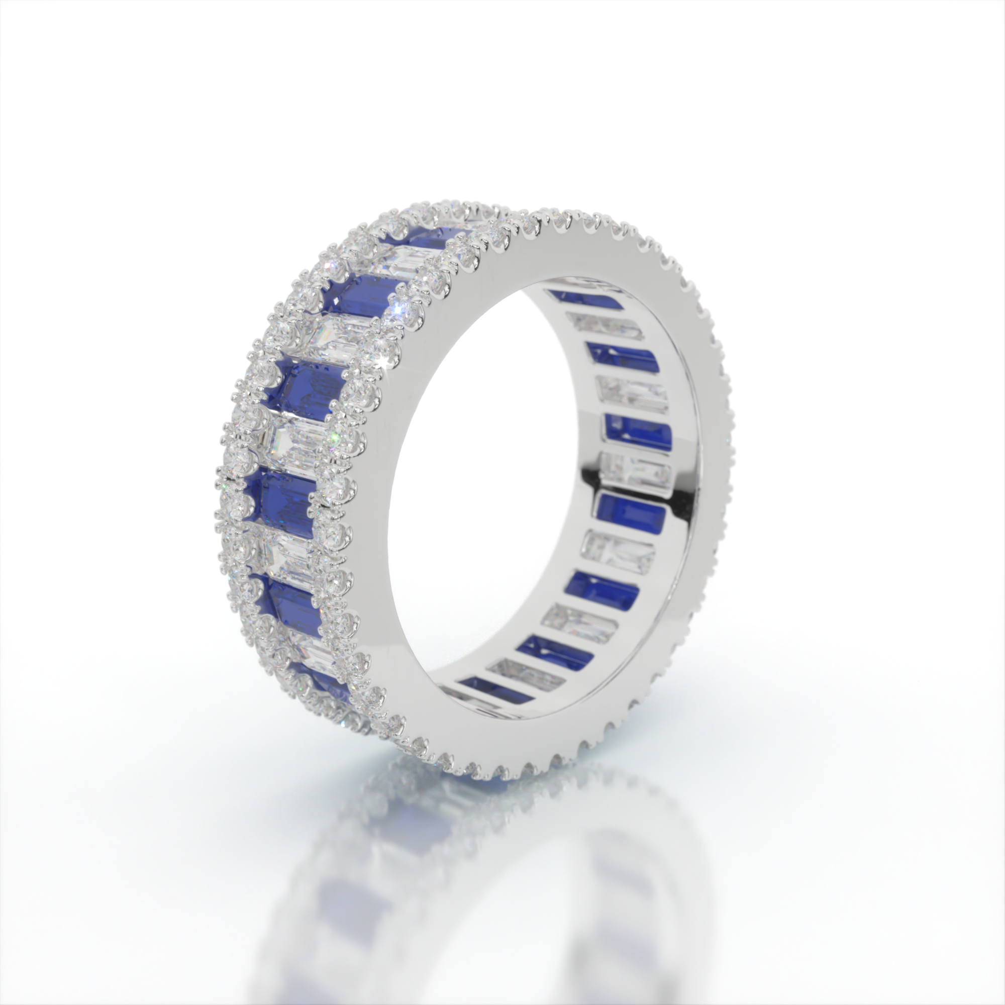 Siren's Call Diamond and Sapphire Eternity Ring