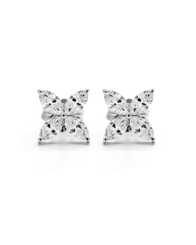 Olympian Blossom Marquise Stud Earrings