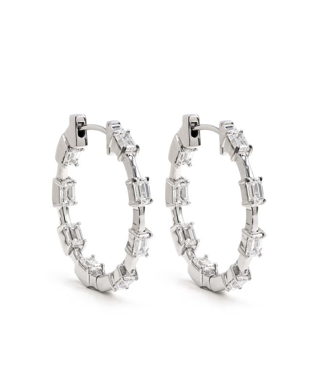 Seraphic Circuit Diamond Hoop Earrings